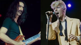 LEFT: Frank Zappa performs in 1980. RIGHT: David Bowie performs on the Serious Moonlight tour, Canada, 9th August 1983.