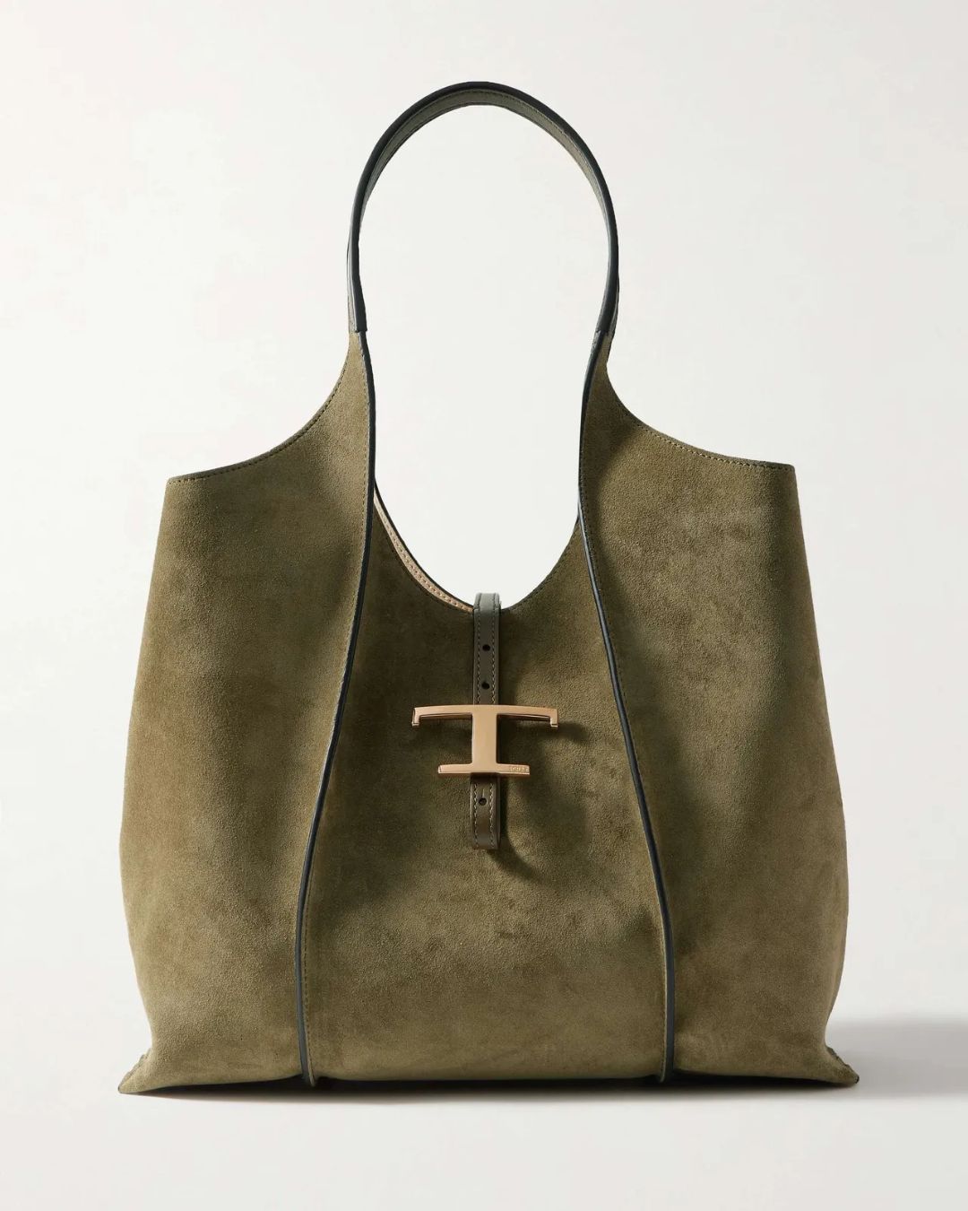 TOD'S, T Media Leather-Trimmed Suede Tote