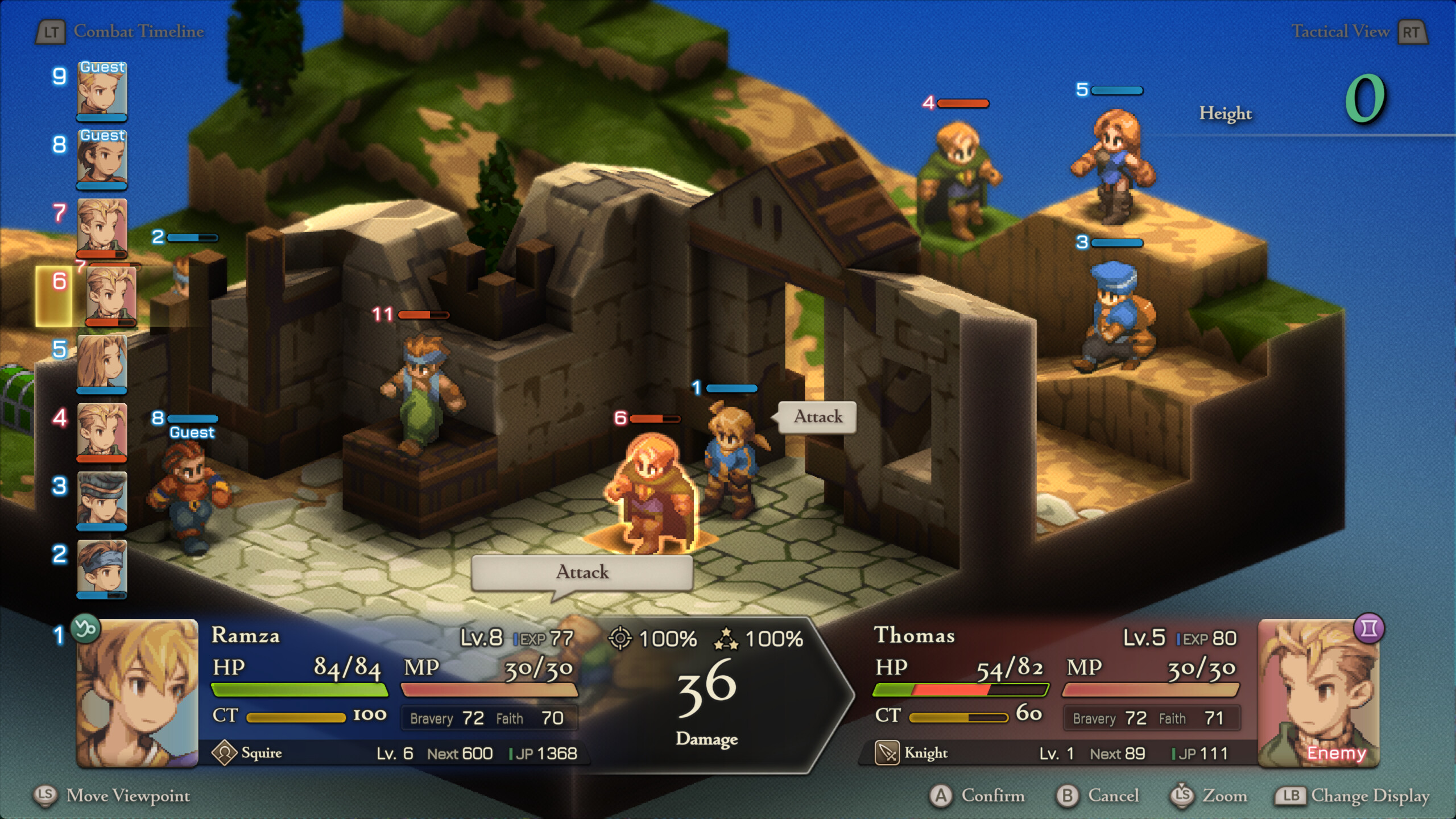 In-game screenshot of a battle in Final Fantasy Tactics: The Ivalice Chronicles