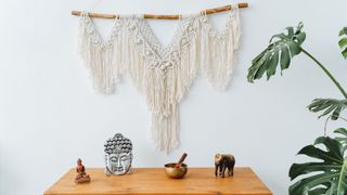 A Macramé wall hanging