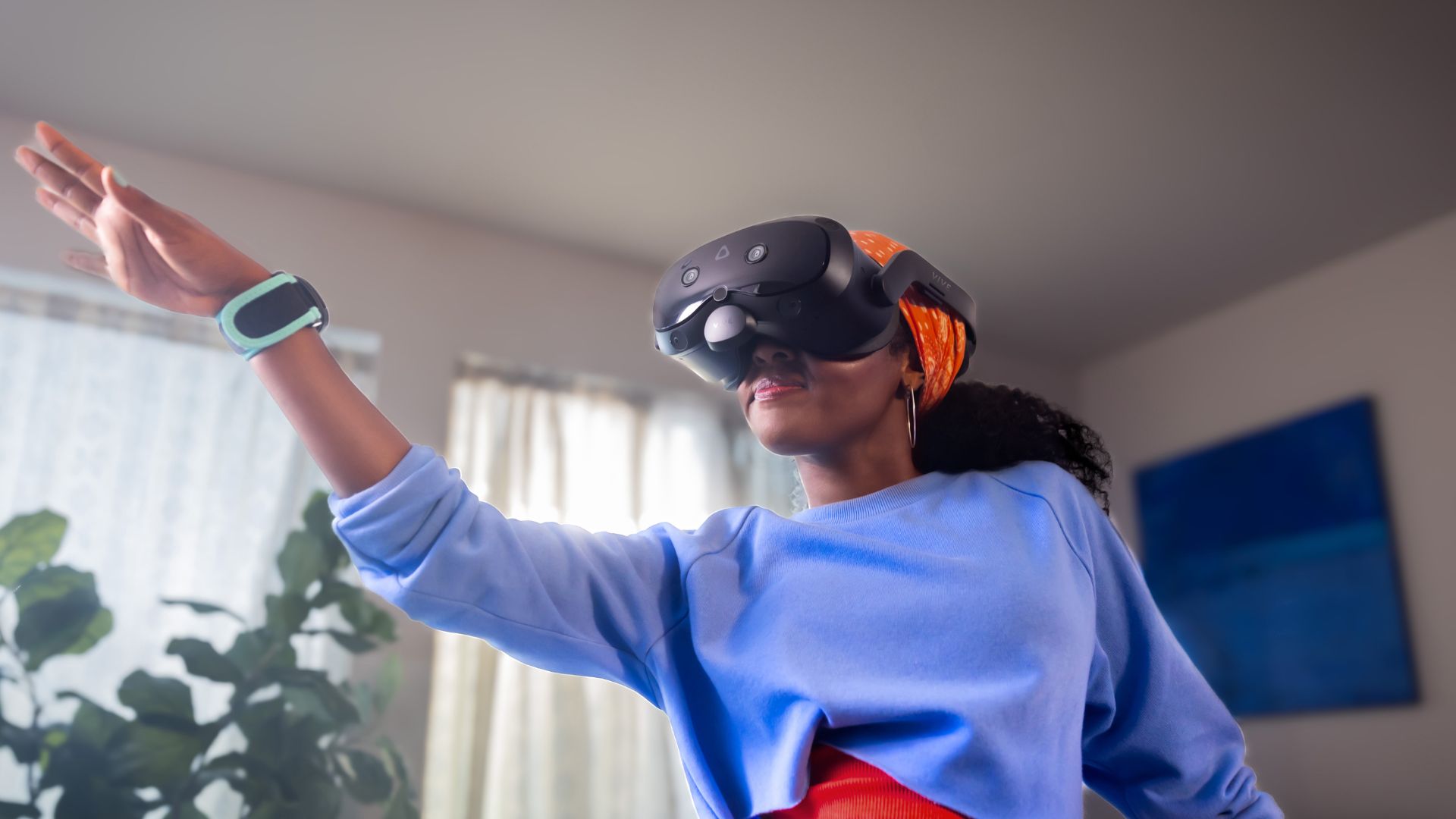 HTC Vive Focus Vision being used in a home