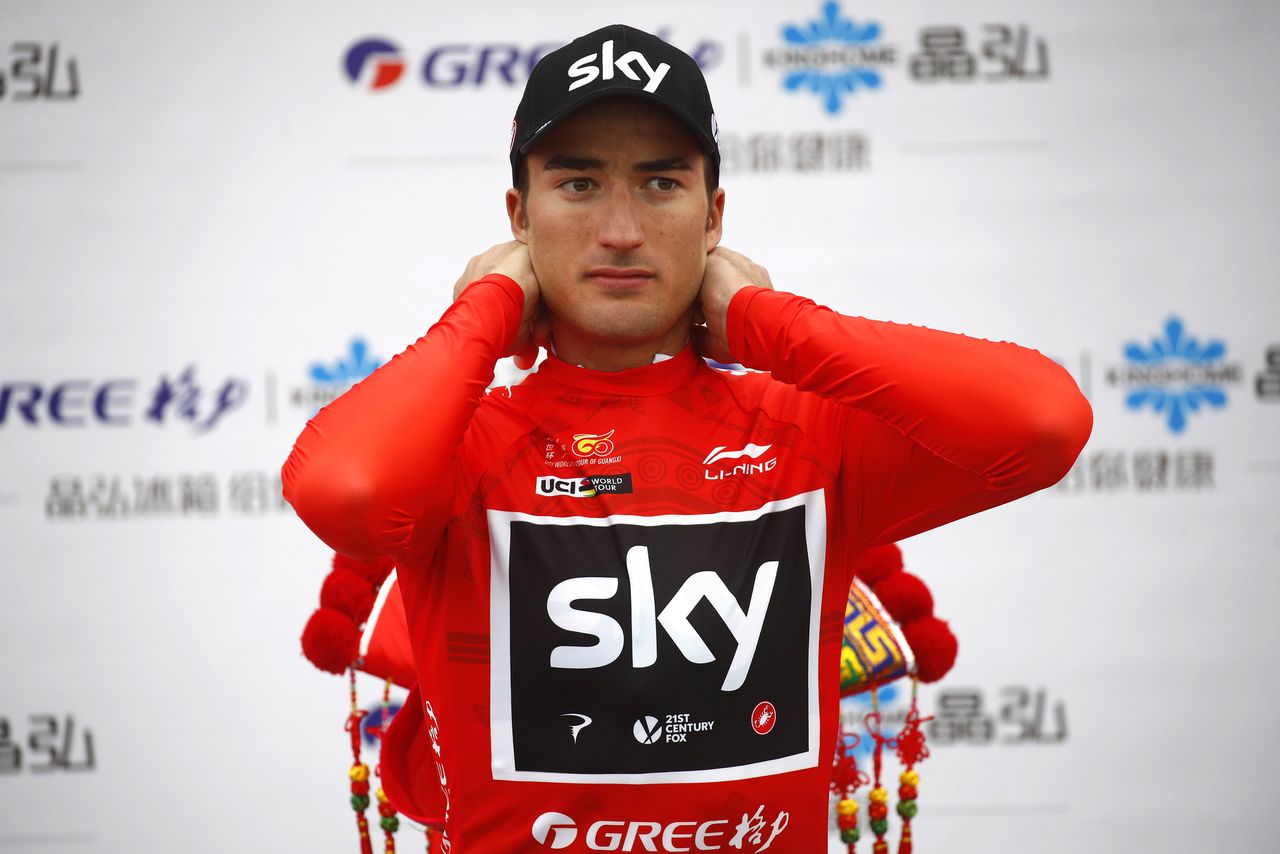 Gianni Moscon kept the red jersey for another day