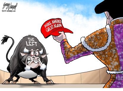 Political Cartoon U.S. MAGA Trump democrats liberals