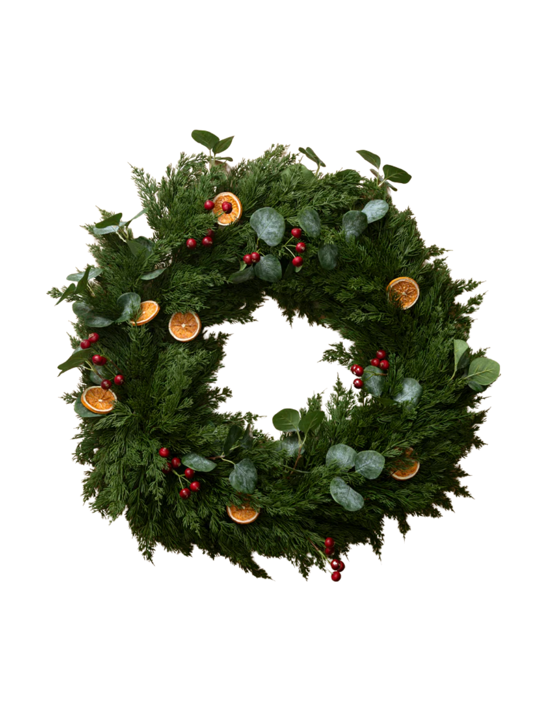 30" Orange & Eucalyptus Faux Wreath