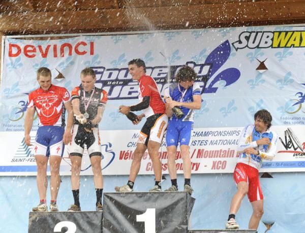 The party gets underway on the Under 23 Men's podium.