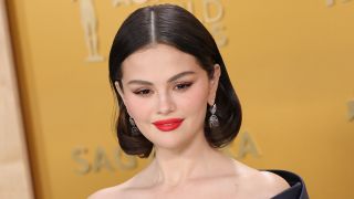 elena Gomez arrives at the 31st Annual Screen Actors Guild Awards at Shrine Auditorium and Expo Hall on February 23, 2025 in Los Angeles, California.