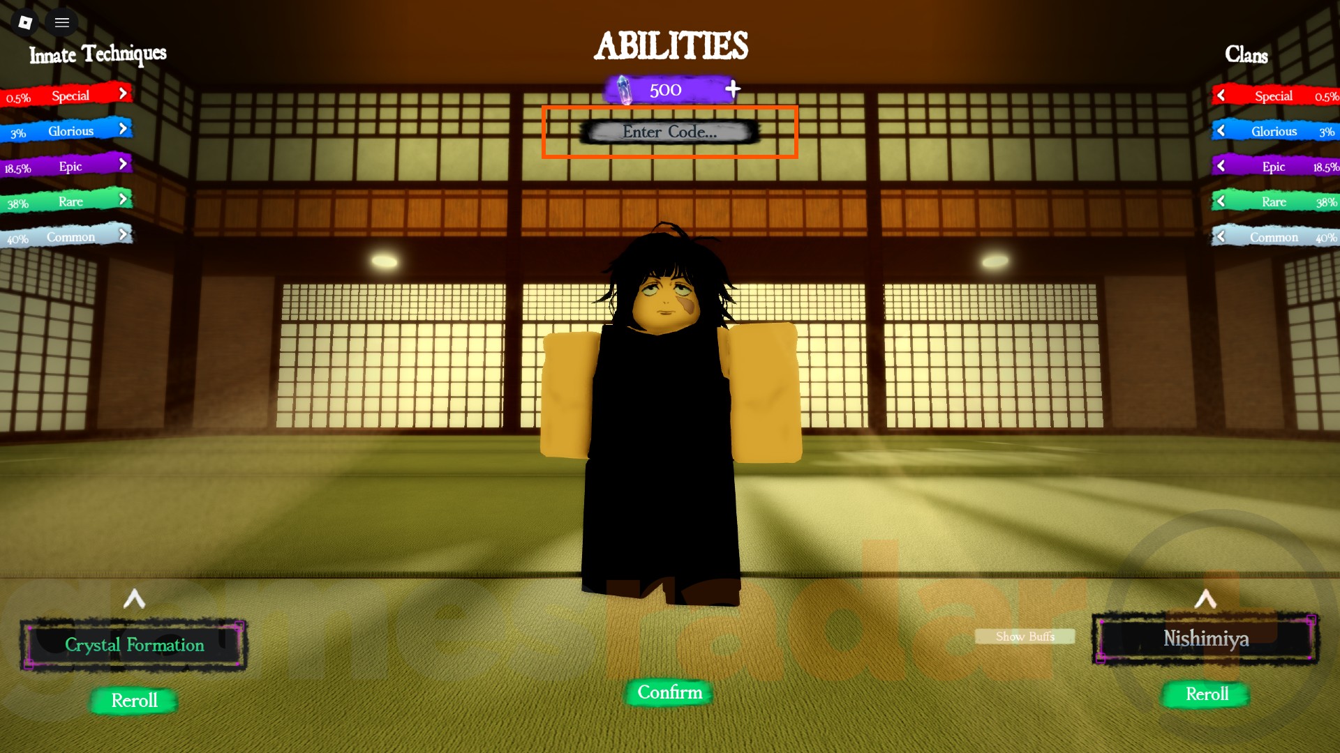 The Abilities menu from which you can redeem Sorcerer Ascent codes.