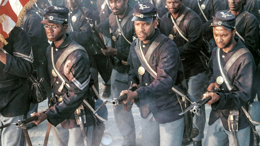 (L-R) Andre Braugher, Denzel Washington and Jihmi Kennedy in "Glory" (1989).