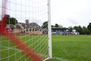 General view inside Hallam FC's Sandygate stadium ahead of a game against Lower Breck in August 2024.