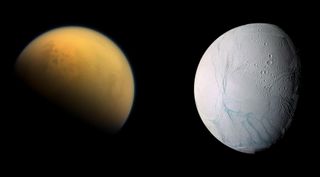 Titan and Enceladus
