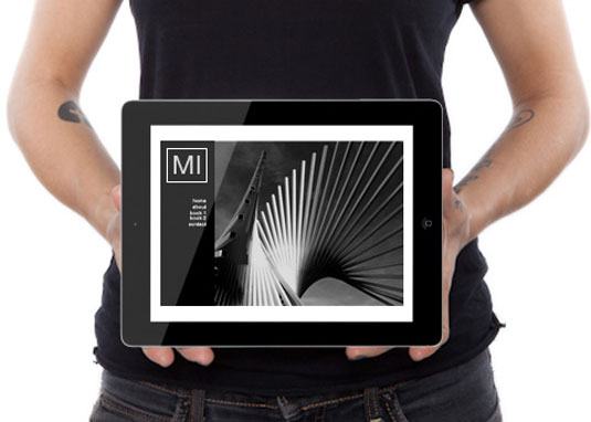 Black and white portfolio on iPad