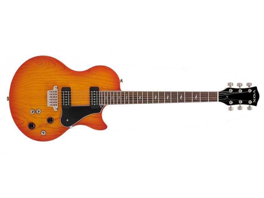 The shape may hint at a Les Paul direction, but construction, hardware and sounds make this a very different instrument.
