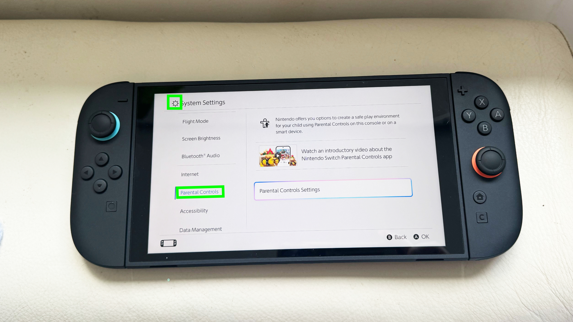 Switch 2 parental controls menu