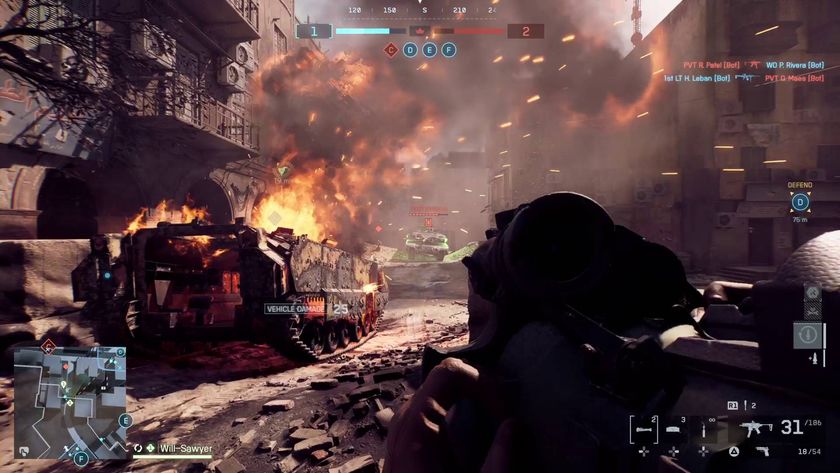 Battlefield 6 Engineer class facing tank with rocket launcher