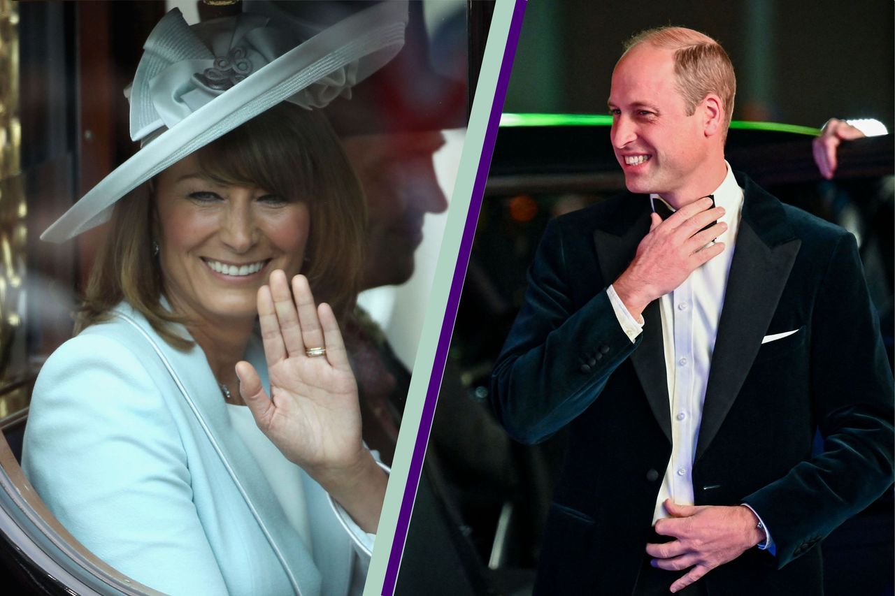 Carole Middleton split layout with Prince William