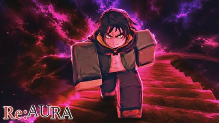 A Roblox character climbs seemingly infinite stairs in Re:Aura