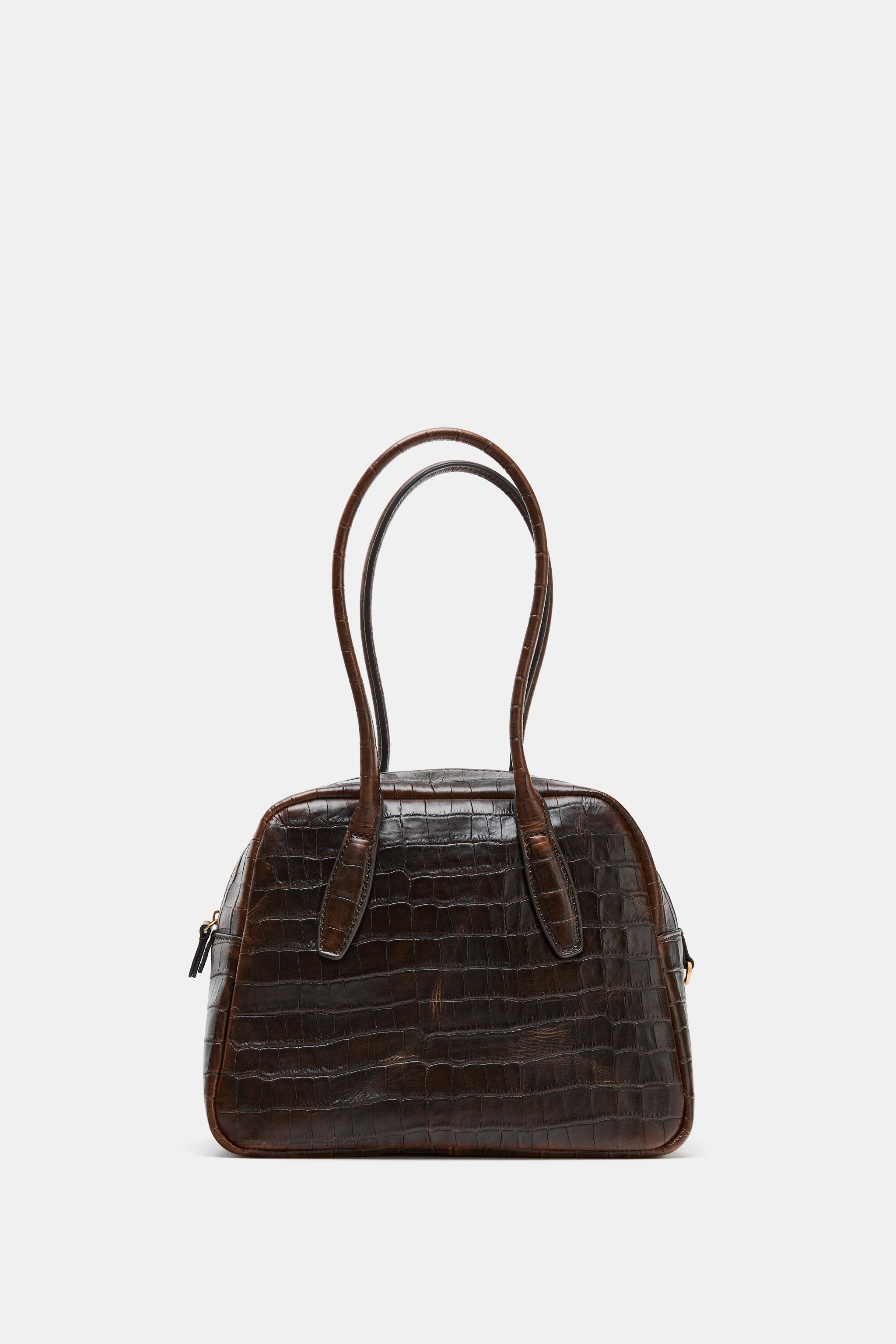 Embossed Leather Bowling Bag