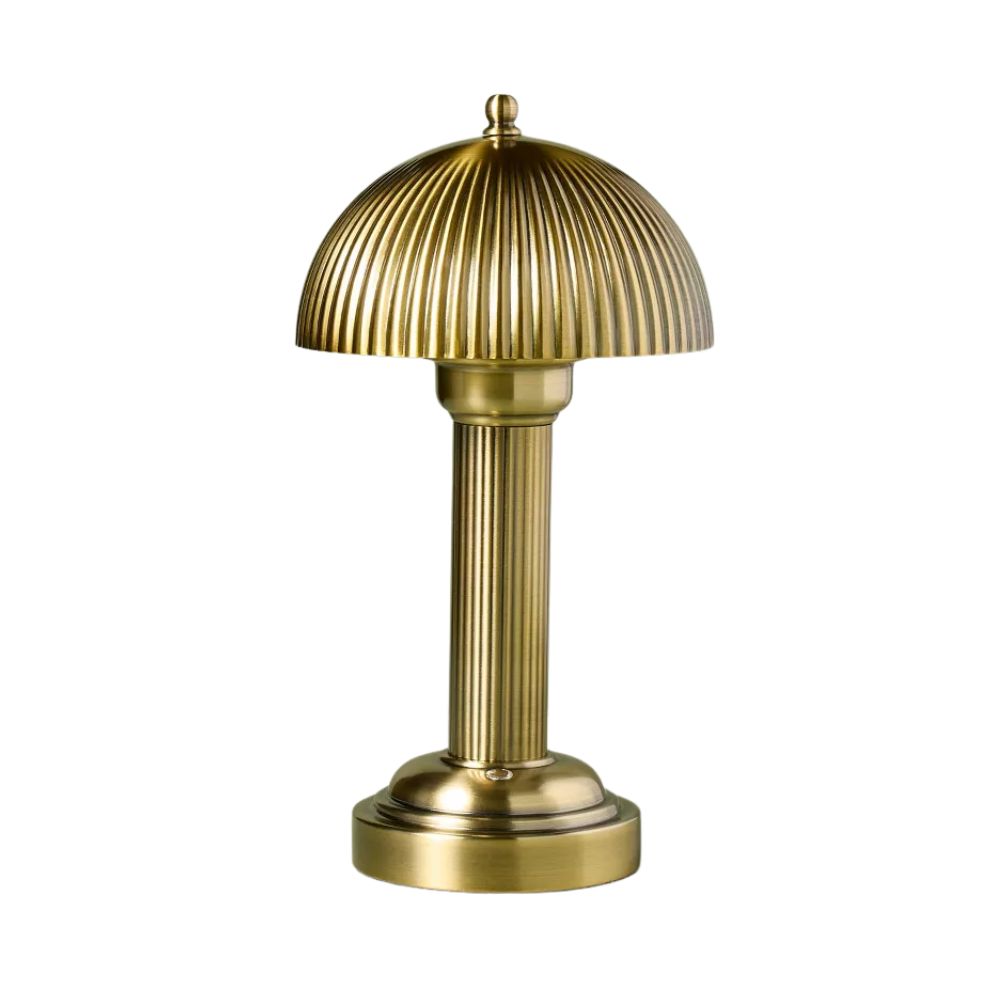 Fluted Metal Rechargeable Library Table Lamp