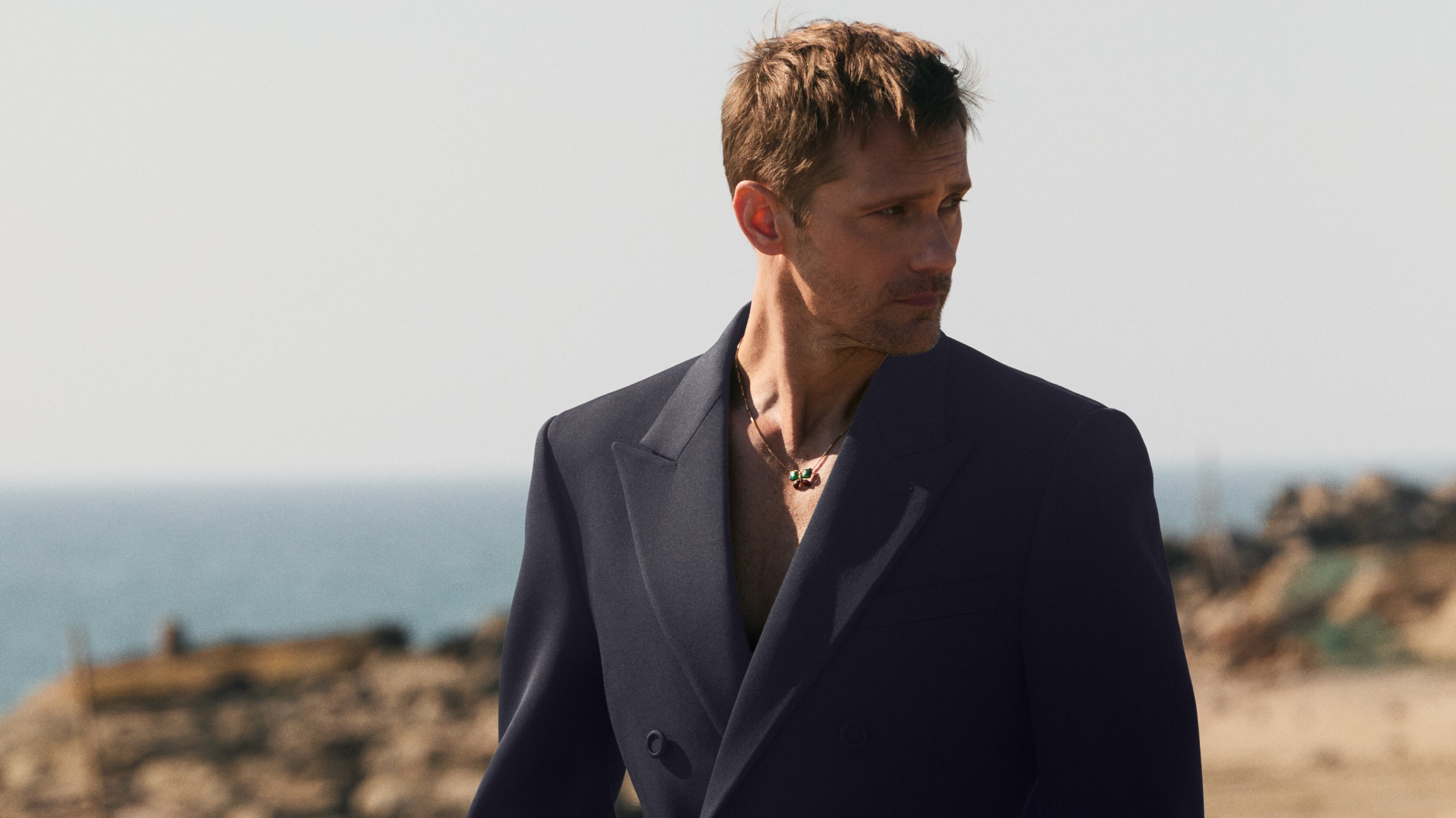 Photo of Alexander Skarsg&amp;aring;rd for Valentino's Vendetta campaign