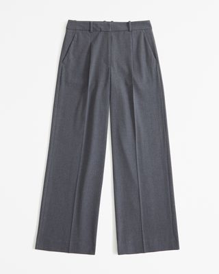 Mid Rise Tailored Wide Leg Pant