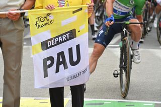 Illustration picture shows the start of stage 18 of the 108th edition of the Tour de France cycling race from Pau to Luz Ardiden 1297 km in France Thursday 15 July 2021 This years Tour de France takes place from 26 June to 18 July 2021BELGA PHOTO PETE GODING Photo by PETE GODINGBELGA MAGAFP via Getty Images