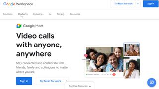 Website screenshot for Google Meet