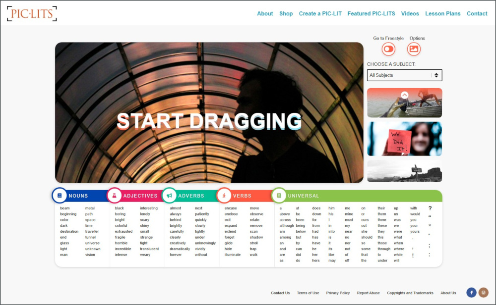 PIC-LITS image with word bank