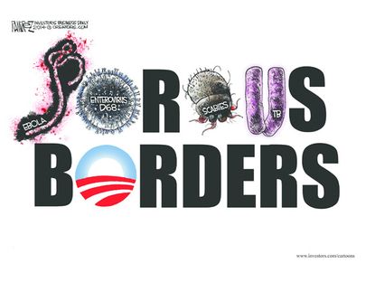 Obama cartoon U.S. border Ebola health