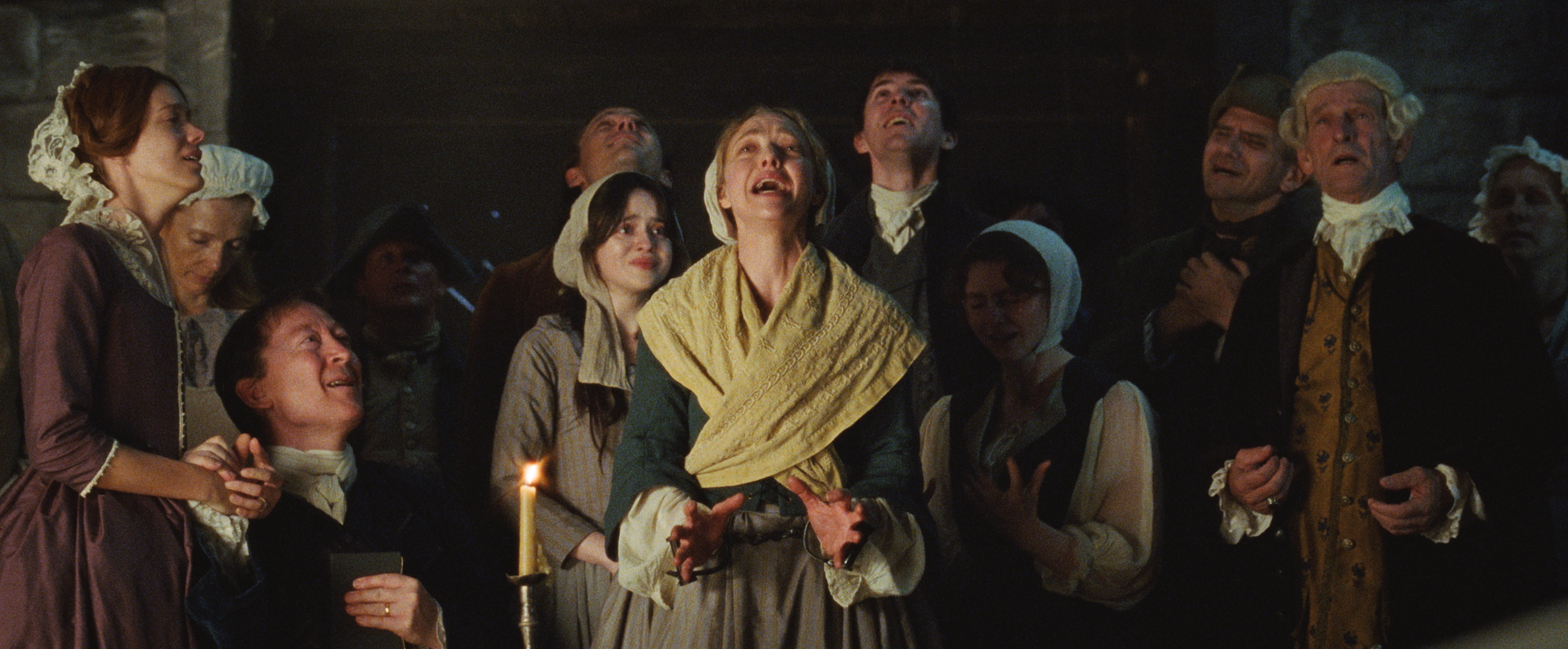 amanda seyfried as ann lee giving a sermon in the movie the testament of ann lee