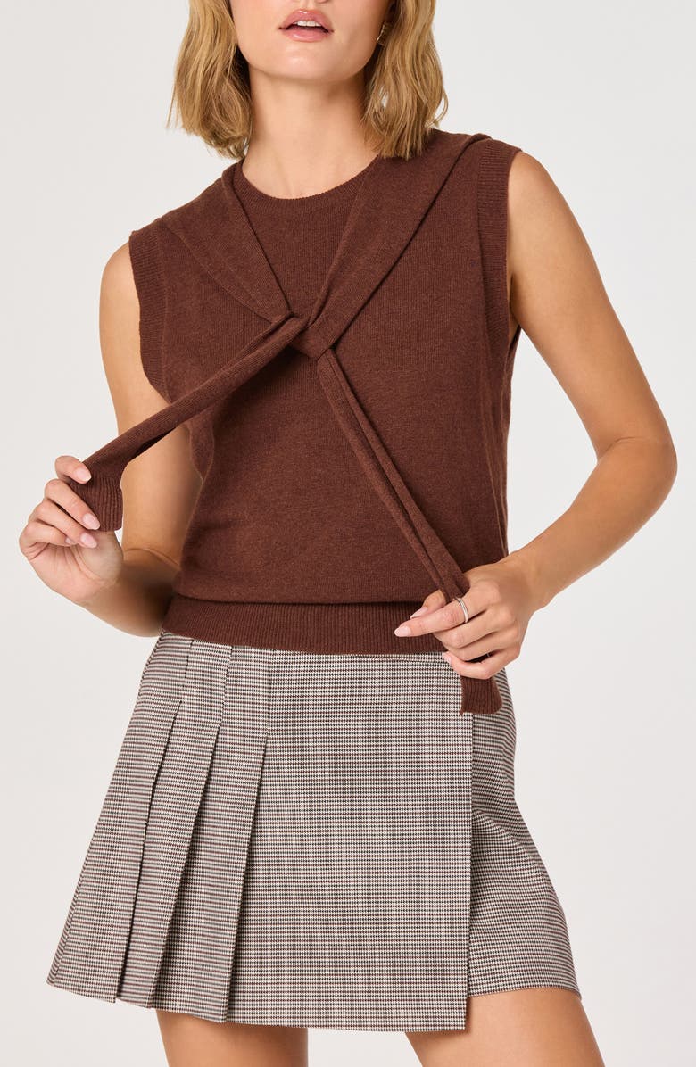 Scarf Tie Sleeveless Sweater