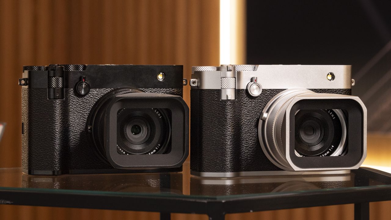 Fujifilm GFX100 RF medium-format compact camera in black and silver / black versions