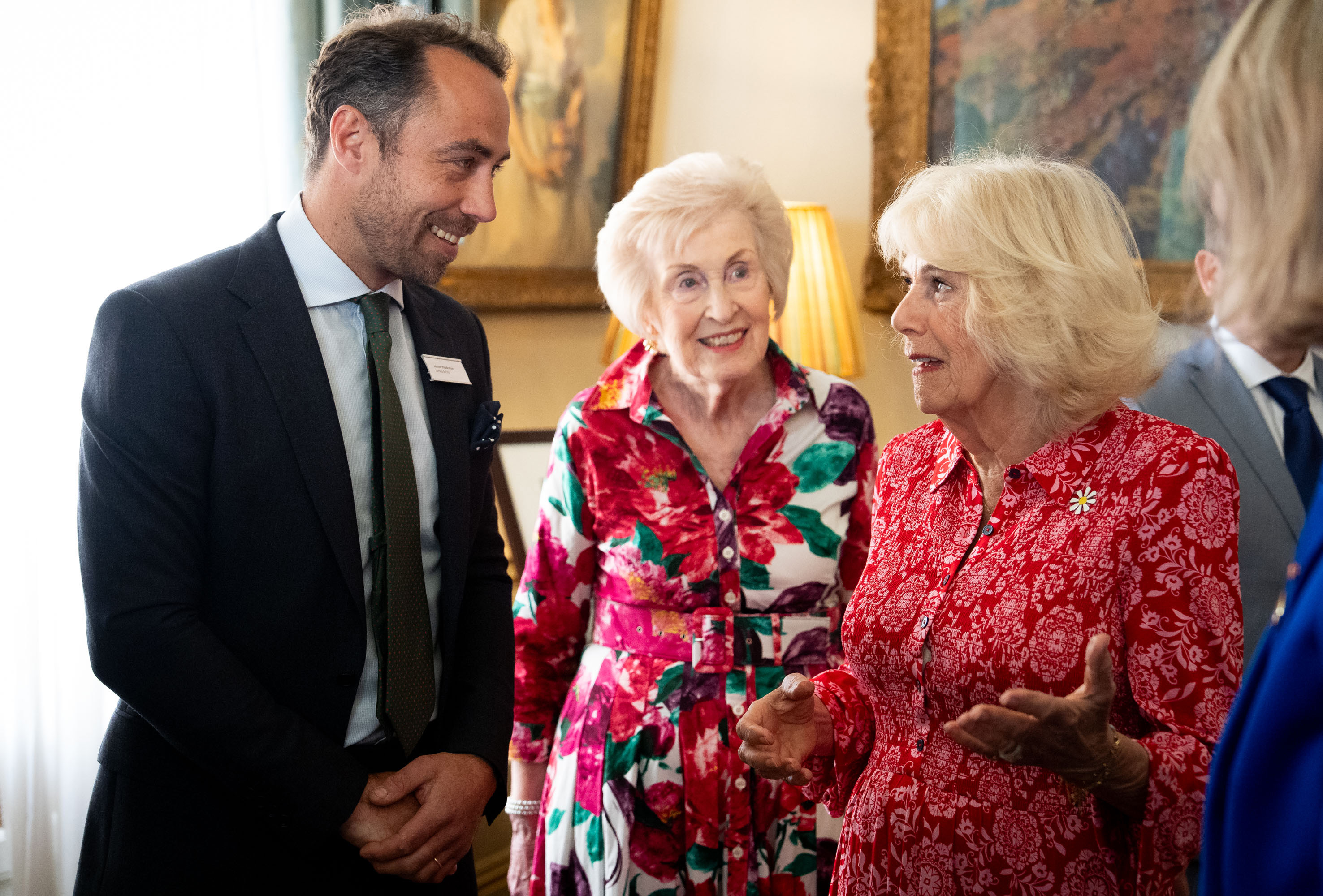 Queen Camilla talking to James Middleton