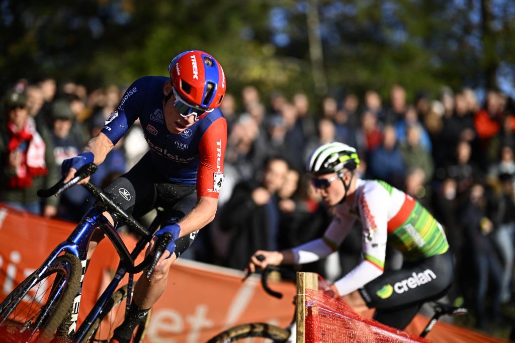 Dutch Pim Ronhaar pictured in action during the mens elite race at the World Cup cyclocross cycling event in Troyes France stage 4 out of 14 of the UCI World Cup cyclocross competition Sunday 19 November 2023BELGA PHOTO JASPER JACOBS Photo by JASPER JACOBS BELGA MAG Belga via AFP Photo by JASPER JACOBSBELGA MAGAFP via Getty Images