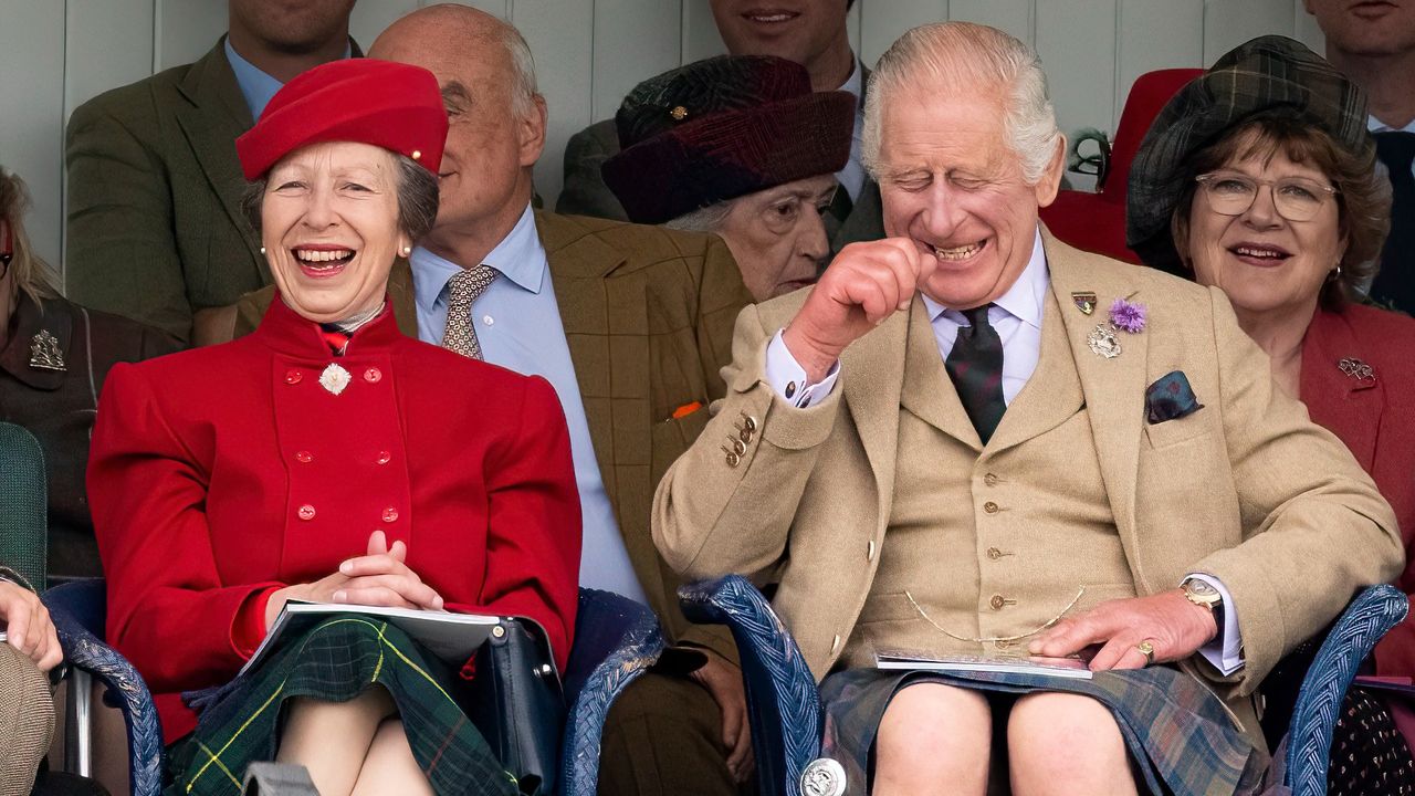 Princess Anne took a style lesson from the late Queen in bold red, but King Charles&#039; unique tartan steals the spotlight 