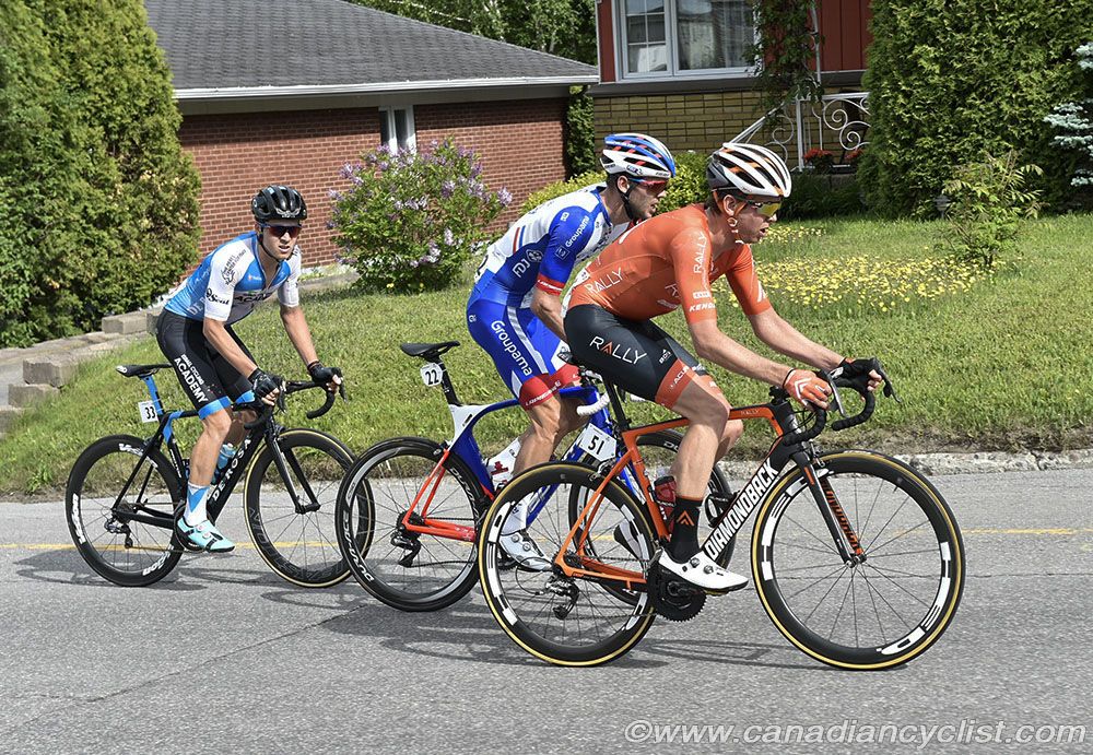The final break of Ben Perry (Isreal Cycling Academy), Nigel Ellsay (Rally Cycling), Antoine Duchesne (Groupama FDJ)