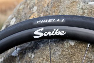 Pirelli Cinturato Road Clincher tire mounted on a Scribe rim