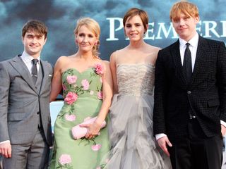 JK Rowling, Daniel Radcliffe and Emma Watson