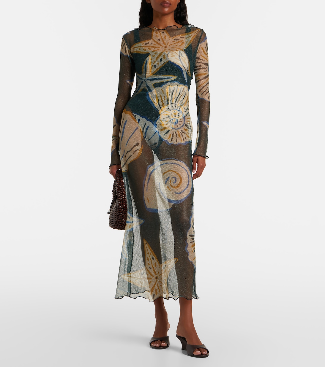 Ursa Printed Sheer Beach Dress