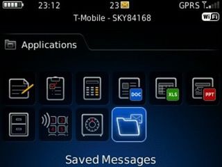 BlackBerry curve 3g: app folder