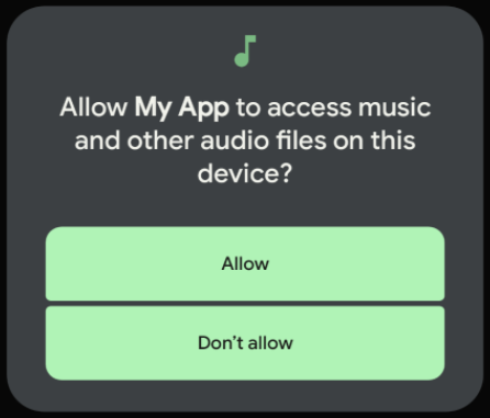 Android 13 Media Access Permissions Dialog