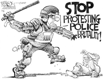 Editorial Cartoon U.S. police brutality George Floyd protests