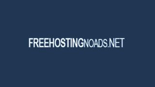 Koyu mavi arka plan üzerinde FreeHostingNoAds logosu