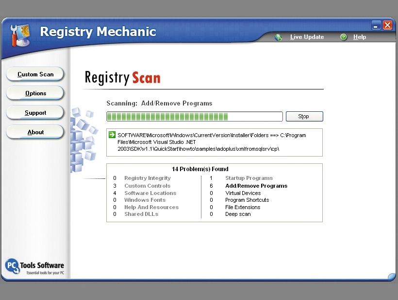 remove pc tools registry mechanic popup