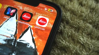 The Leica LUX app on an iPhone 13 screen