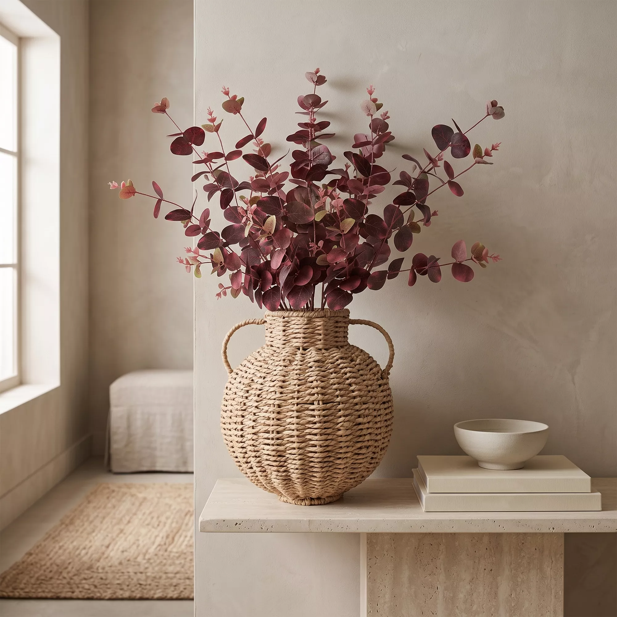 Candlelight Medium Rattan Vase, (h)30cm
