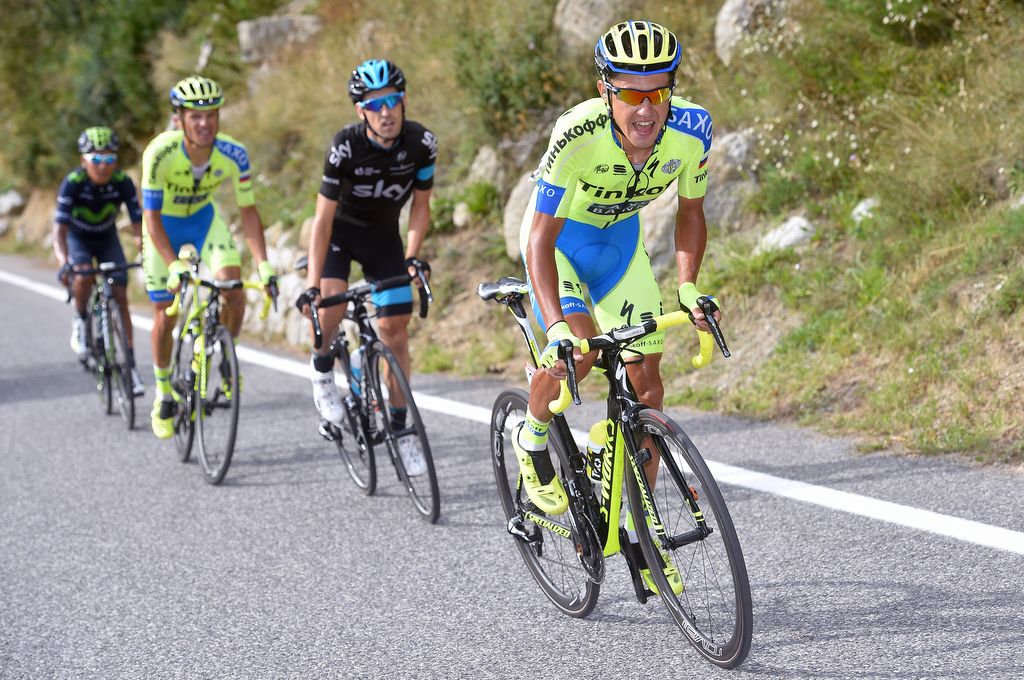 Pawel Poljanski (Tinkoff-Saxo) gets out of the saddle