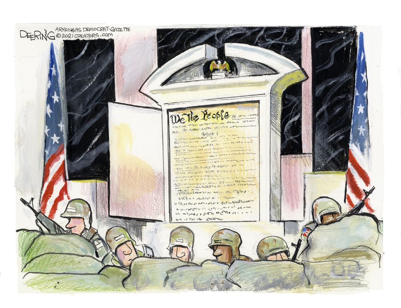 Editorial Cartoon U.S. inauguration constitution capitol riot