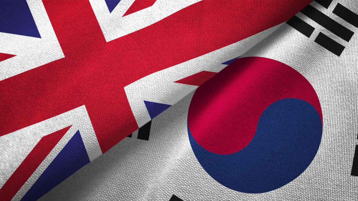 UK and South Korea flags appearing side by side in same image