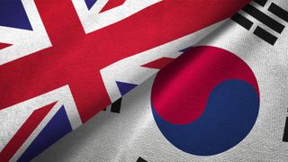 UK and South Korea flags appearing side by side in same image