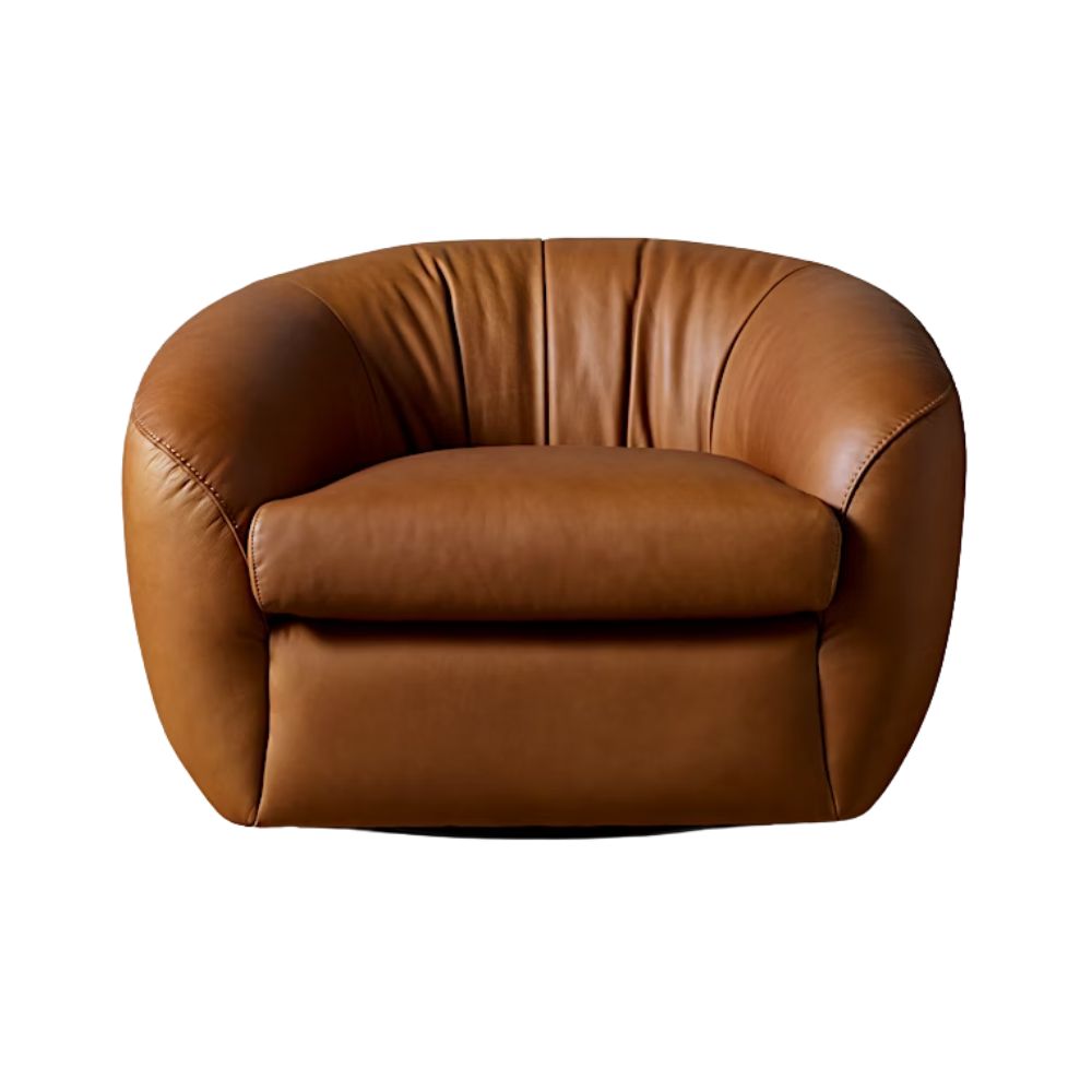 Sanders Swivel Chair, Cognac Leather